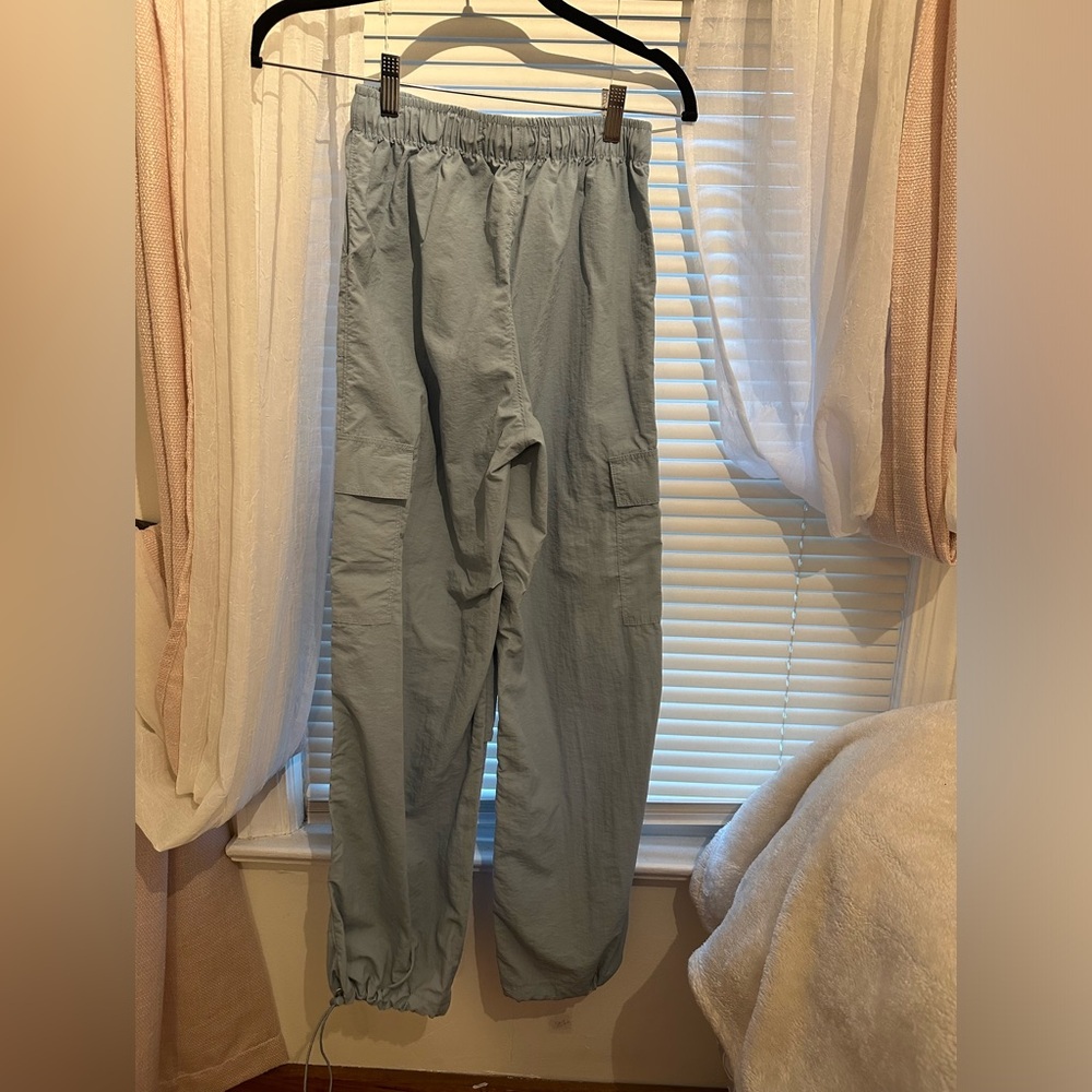 Light blue wash cargo pants.